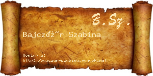 Bajczár Szabina névjegykártya